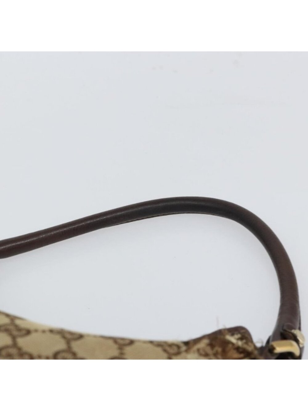 Authentic GUCCI GG Canvas Abbey Shoulder Bag Beige Gold 130738 - Picture 6 of 16